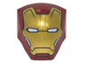 Large Figure Armor, Smooth with 2 x 2 Round Brick Attachment with Gold Face Shield, White Eyes, Silver Trim on Cheeks Pattern (Iron Man Mark 43 Head)