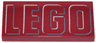 Tile 2 x 4 with Dark Bluish Gray and Silver Outlined 'LEGO' Pattern