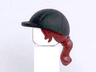 Mini Doll, Hair Combo, Hair with Hat, Long Ponytail, Side Bangs, Hole in Back with Molded Black Horse Riding Helmet Pattern