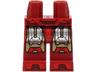 Hips and Legs with Large Silver and Gold Armor Plates and Red Trim and Toes Pattern