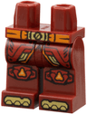 Hips and Legs with Orange Belt with Gold Buckle, Red Armor Panels with Trim and Rivets, Knee Pads, Shoe Tips Pattern