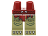 Hips and Olive Green Legs with Dark Red Loincloth Tattered, Braided Belt with Bone Buckle and White Claws Pattern