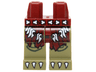Hips and Olive Green Legs with Dark Red Loincloth, Bone Belt, Cord with Teeth and White Claws Pattern