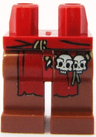 Hips and Reddish Brown Legs with Dark Red Loincloth and Skulls Pattern