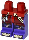 Hips and Dark Purple Legs with Silver Chain, Cord with Teeth, Buckles on Knees and Bones on Feet Pattern