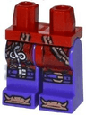 Hips and Dark Purple Legs with Copper Chains with Key, Buckles on Knees and Bones on Feet Pattern