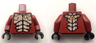 Torso Tan Chest and Abdomen Exoskeleton Segments, Gold Skull Pin, Triangle Logo on Back Pattern / Dark Red Arms / Black Hands