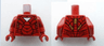 Torso Armor with White Triangle Pattern / Dark Red Arms / Dark Red Hands