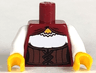 Torso Female Reddish Brown Corset with Laces over White Blouse, Yellow Neck Pattern / White Arms / Yellow Hands