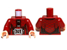 Torso LotR Coat with Plaid Collar and Large Silver Buckle Pattern / Dark Red Arms / Light Nougat Hands