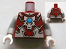 Torso Armor Vest with Silver Wolf Head and Dark Azure Round Jewel (Chi) Pattern / Light Bluish Gray Arms / White Hands
