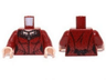 Torso Spotted Dress with Buttons, Ruffles and Gold Necklace Pattern / Dark Red Arms / Light Nougat Hands