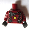 Torso Jacket with Dark Bluish Gray Collar, Silver Side Clasps and Gold Badge Pattern (Rocket) / Dark Red Arms Printed / Dark Bluish Gray Hands