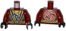 Torso Robe with Black and Gold Belt and Trim over Dark Purple Shirt, White Animal Tooth / Claw Necklace, Yellow Neck, Copper Snake Head Emblem on Back Pattern / Dark Red Arms / Black Hands