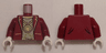 Torso Suit Jacket over T-Shirt with 100 Dollar Bill Money Print, Gold Minifigure Medallion Pattern / Dark Red Arms / White Hands