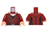 Torso Female Outline Leather Jacket with Black Panels with Silver Zippers over Black Tank Top Pattern / Dark Red Arms / Light Nougat Hands