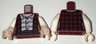 Torso Female Jacket / Vest Plaid over Striped Button Down Shirt Pattern / White Arms / Light Nougat Hands
