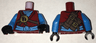 Torso Ninjago Brown Rope, Gold Phoenix Medallion and Dark Azure Sash Front, Scabbards on Back Pattern / Dark Azure Arms / Black Hands