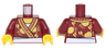 Torso Robe with Ornate Gold Trim, Crabs and White Apron Pattern / Dark Red Arms / Yellow Hands