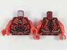 Torso Armor with Red Panels, Gold Belt and Lightning Logo Pattern / Red Arms / Red Hands