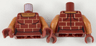 Torso Female Shirt with Bricks Pattern / Dark Orange Arms / Dark Red Hands
