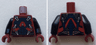 Torso Dark Blue Armor with Silver Clasps Pattern (ATOM) / Black Arms / Dark Red Hands