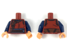 Torso Robe with Dark Brown Trim over Dark Blue Shirt, Thick Waist Sash Pattern / Dark Blue Arms / Nougat Hands