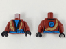 Torso Female Robe, Dark Azure Shirt and Sash, Black Hems, Gold Dragon Pattern / Dark Red Arms / Black Hands