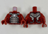 Torso Armor with Metallic Light Blue and White Circle Arc Reactor, Silver Panels, Dark Silver Trim Pattern (Iron Man Mark 5) / Dark Red Arms / Dark Red Hands