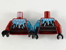 Torso Ninjago Armor with Silver Mail, Medium Azure and Metallic Light Blue Icicles Pattern / Trans-Light Blue Arm Left / Dark Red Arm Right / Black Hands