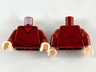 Torso V-Neck Sweater, Red Shirt and Belt Pattern / Dark Red Arms / Light Nougat Hands