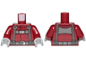 Torso SW T-16 Skyhopper Pilot Flight Suit, Dark Bluish Gray Harness with Reddish Brown Stripes Pattern / Dark Red Arms / Light Bluish Gray Hands