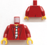 Torso Suit Jacket Open, Red Striped Shirt, Dark Bluish Gray and White Tie, Yellow Neck Pattern / Dark Red Arms / Yellow Hands