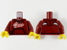 Torso Hoodie Red '2021' with Ox Head, Tail and White Ox Horns on Hood Pattern / Dark Red Arms / Yellow Hands