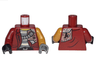 Torso Jacket with Mechanical Shoulder Plate Armor Pattern / Pearl Gold Arm Left / Dark Red Arm Right / Dark Bluish Gray Hand Left / Black Hand Right