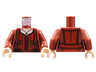 Torso Female Jacket, Light Nougat Neck, Necklace, Bodice with 7 Laces Pattern / Dark Red Arms / Light Nougat Hands
