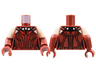 Torso Female Mesh Top, Red Vertical Webbing, Light Nougat Shoulders Pattern / Dark Red Arms with Molded Light Nougat Short Sleeves Pattern / Dark Red Hands