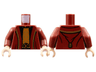 Torso Robe with Gold Hems, Black Shirt with Gold and Dark Orange Center Panel Pattern / Dark Red Arms / Light Nougat Hands