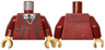 Torso Suit Jacket and Vest, White Shirt, Black Tie, Gold Watch Chain Pattern / Dark Red Arms / Medium Tan Hands