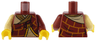 Torso Robe with Bright Light Orange Brick Lines over Tan Robe with Gold Trim Pattern / Dark Red Arm Left / Tan Arm Right / Yellow Hands