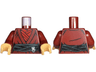 Torso Female SW Robe over Layered Red Shirt, Black Sash Belt with Silver Brooch Pattern / Dark Red Arms / Medium Tan Hands