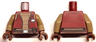 Torso Female SW Vest Open with Badge over Dark Tan Shirt, Dark Brown Belt with Pouch and Silver Buckle Pattern / Dark Tan Arms / Reddish Brown Hands