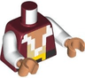 Torso Pixelated Pirate Vest Open over White and Tan Shirt, Nougat Neck, Black Belt with Yellow Buckle Pattern / White Arms / Nougat Hands