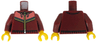 Torso Jogging Suit Jacket with Zipper, Drawstrings and Coral, Sand Blue and Gold Stripes Pattern / Dark Red Arms / Yellow Hands