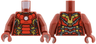 Torso Armor with White Circle, Red and Gold Plates and Silver Accents (Mark 43) Pattern / Dark Red Arms / Dark Red Hands
