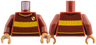 Torso Knit Sweater with Yellow Stripes and Gryffindor Shield Pattern / Dark Red Arms / Medium Nougat Hands
