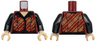Torso Female Dark Tan and Red Plaid Flannel Vest over Black Shirt Pattern / Black Arms / Medium Tan Hands