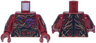 Torso Medium Nougat, Dark Brown and Medium Lavender Vines, Veins and Rotted Flesh Pattern / Dark Red Arms with Vecna Pattern / Dark Red Hands