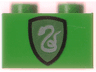 Brick 1 x 2 with HP Slytherin Shield Pattern