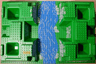 Baseplate, Raised 32 x 48 x 6 with 4 Corner Pits with River Pattern